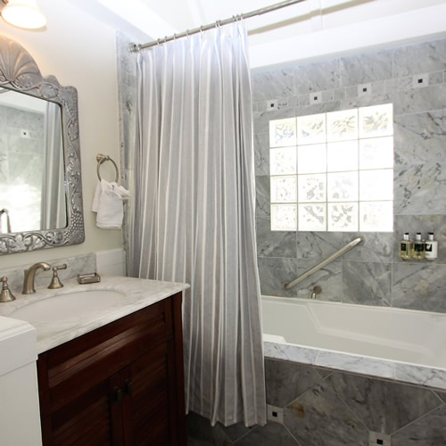 carmel hotel bathroom with spa tub